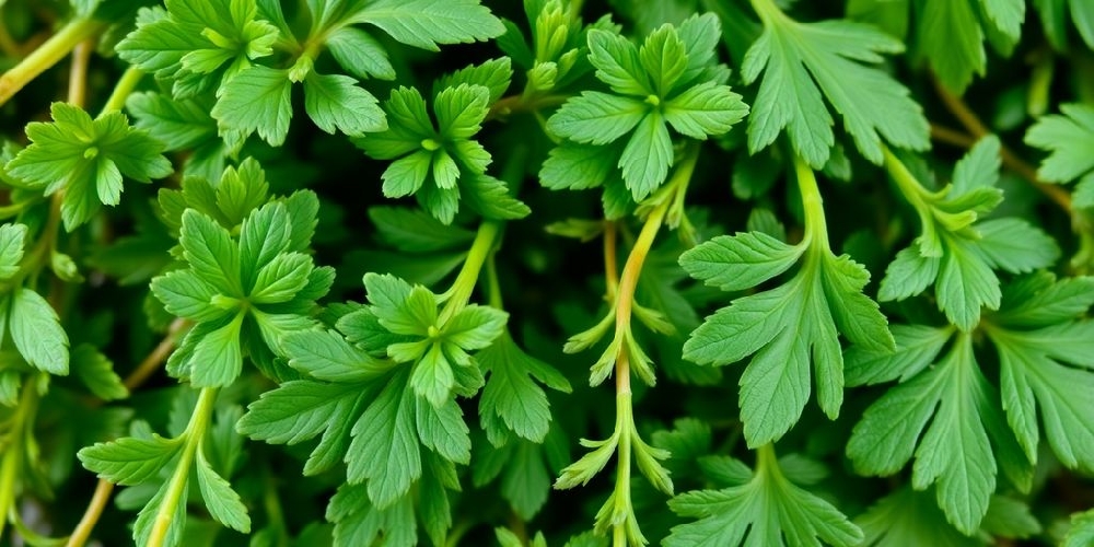 Fresh Ironwort leaves on a natural background.